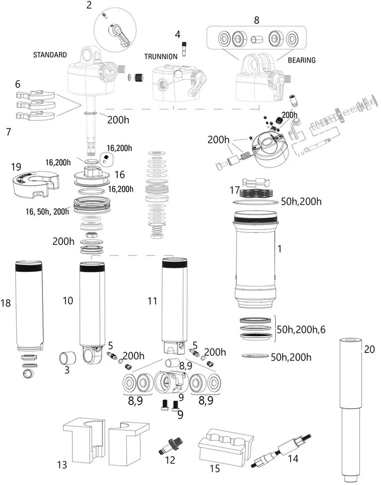 ROCKSHOX Piezas De Repuesto Deluxe (A1-B2 / 2017-2020) 3 ROCKSHOX Piezas De Repuesto Deluxe (A1-B2 / 2017-2020)