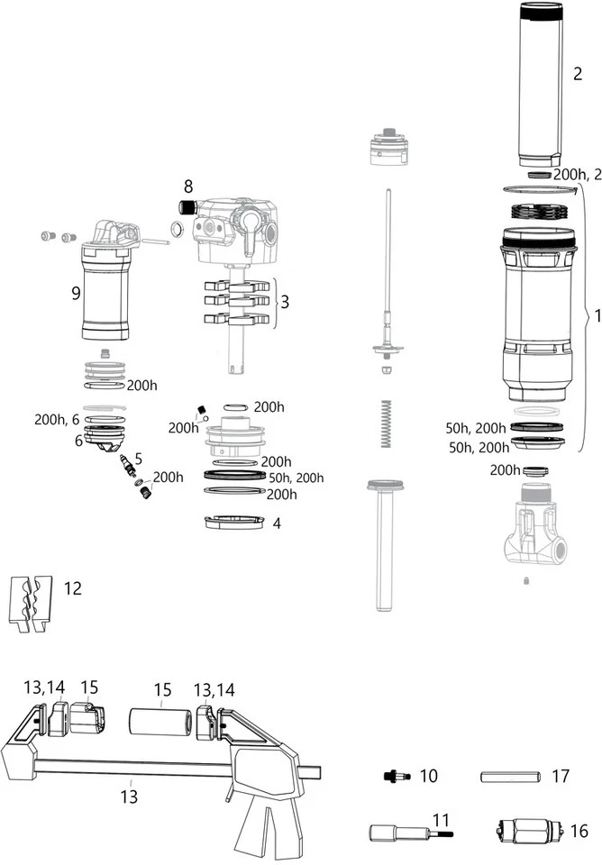 ROCKSHOX Piezas De Repuesto Super Deluxe Thru Shaft (C1 / 2021) 3 ROCKSHOX Piezas De Repuesto Super Deluxe Thru Shaft (C1 / 2021)