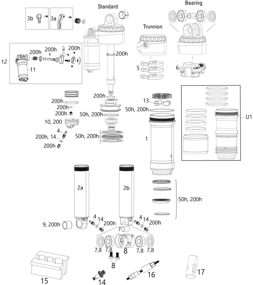 ROCKSHOX Piezas De Repuesto Super Deluxe (A1-B2 / 2018-2021) 3 ROCKSHOX Piezas De Repuesto Super Deluxe (A1-B2 / 2018-2021)